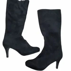 Impo Shoes Impo Trance Tall Black Faux Suede Stretch Boots